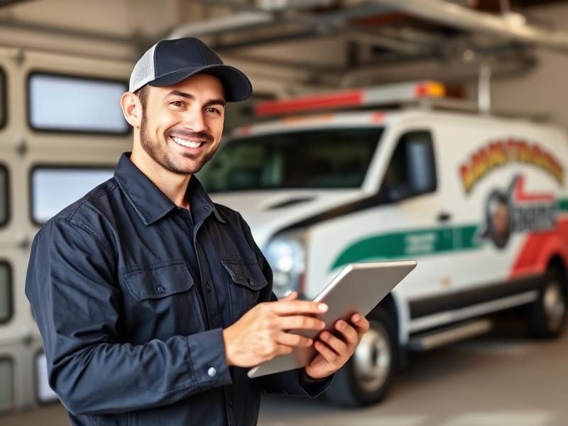 Peabody Garage Doors professional technician with tablet